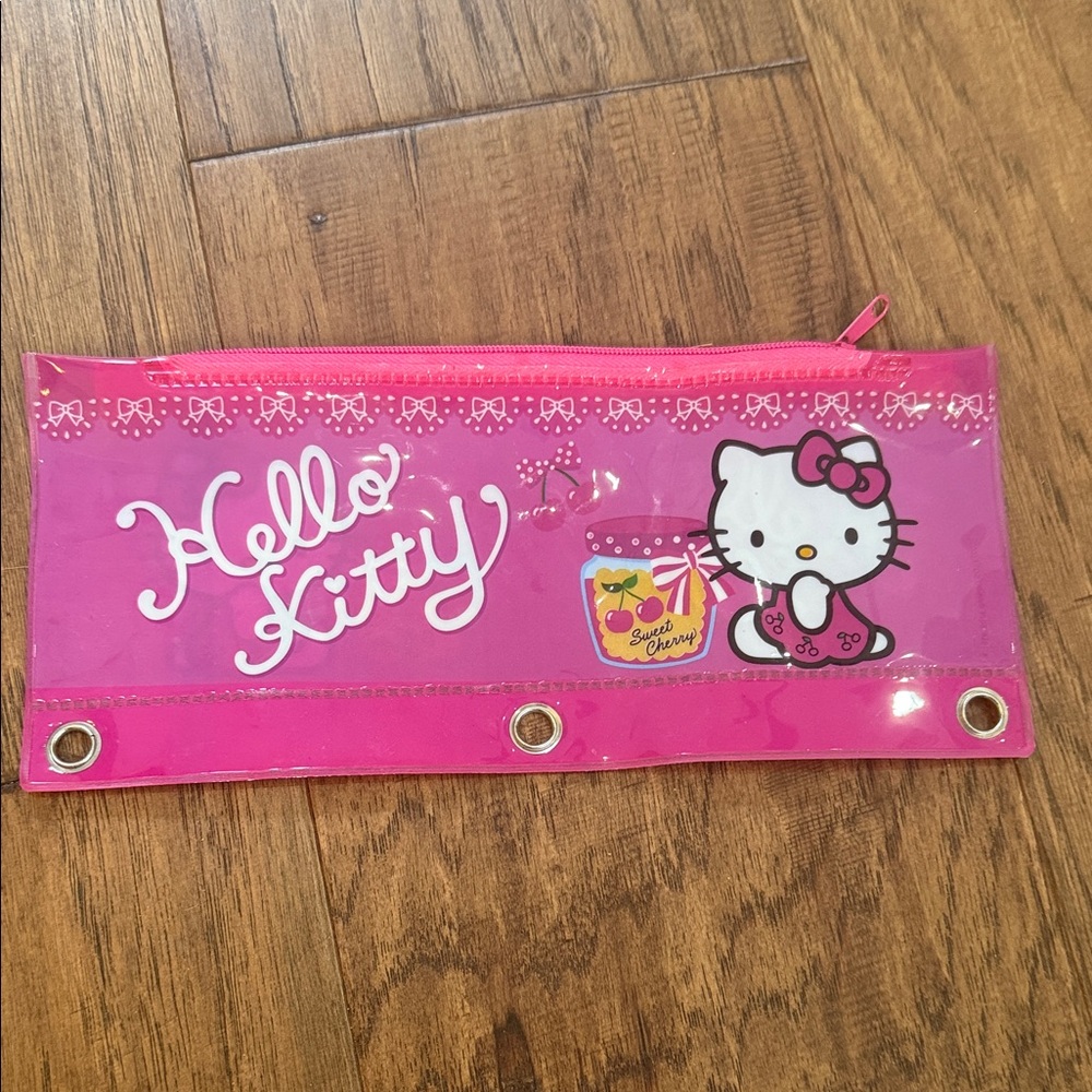 Hello Kitty Hot Pink Vinyl Pencil Case with Bow Graphic